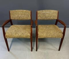 Jens Risom Pair of Mid Century Walnut Armchairs in the Style of Jens Risom - 3871030