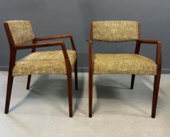 Jens Risom Pair of Mid Century Walnut Armchairs in the Style of Jens Risom - 3871032