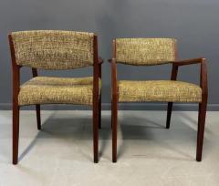 Jens Risom Pair of Mid Century Walnut Armchairs in the Style of Jens Risom - 3871033