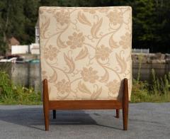 Jens Risom Rare Jens Risom Walnut Light Fabric Floating Lounge Chair 1953 - 4309042