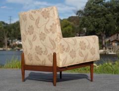 Jens Risom Rare Jens Risom Walnut Light Fabric Floating Lounge Chair 1953 - 4309047