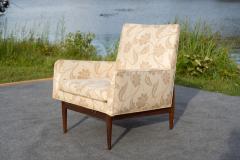 Jens Risom Rare Jens Risom Walnut Light Fabric Floating Lounge Chair 1953 - 4309050