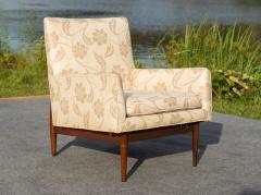 Jens Risom Rare Jens Risom Walnut Light Fabric Floating Lounge Chair 1953 - 4309051