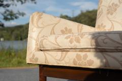 Jens Risom Rare Jens Risom Walnut Light Fabric Floating Lounge Chair 1953 - 4309062