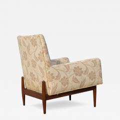 Jens Risom Rare Jens Risom Walnut Light Fabric Floating Lounge Chair 1953 - 4310123