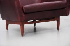 Jens Risom Rare Large Jens Risom Lounge Chair in Leather - 533117