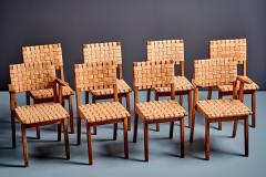 Jens Risom Rare Set of eight Oak Chairs by Jens Risom for Knoll with Leather Webbing - 4760903