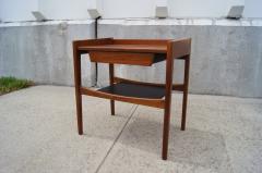Jens Risom Rare Walnut Leather Low Side Table by Jens Risom - 147895