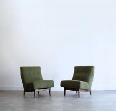 Jens Risom Set of Slipper Chairs by Jens Risom in Teddy Wool C 1950s - 4130619