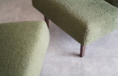 Jens Risom Set of Slipper Chairs by Jens Risom in Teddy Wool C 1950s - 4130623