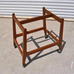 Jens Risom Vintage Midcentury Danish Jens Risom Teak Glass Bar Cart - 2702224