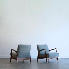 Jens Risom Walnut Lounge Chairs by Jens Risom C 1950s - 4093456