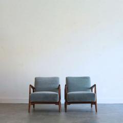 Jens Risom Walnut Lounge Chairs by Jens Risom C 1950s - 4093457