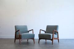 Jens Risom Walnut Lounge Chairs by Jens Risom C 1950s - 4093458