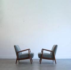Jens Risom Walnut Lounge Chairs by Jens Risom C 1950s - 4093459