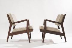 Jens Risom Walnut Lounge Chairs by Jens Risom in Boucl 1950s - 2255445