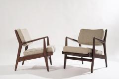 Jens Risom Walnut Lounge Chairs by Jens Risom in Boucl 1950s - 2255449