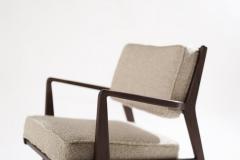 Jens Risom Walnut Lounge Chairs by Jens Risom in Boucl 1950s - 2255451