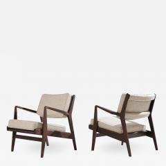 Jens Risom Walnut Lounge Chairs by Jens Risom in Boucl 1950s - 2257069