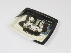 Jeppe Hagedorn Olsen Two Jeppe Hagedorn Olsen Large Abstract Stoneware Bowls Plates Denmark 1970s - 4064926