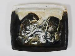 Jeppe Hagedorn Olsen Two Jeppe Hagedorn Olsen Large Abstract Stoneware Bowls Plates Denmark 1970s - 4064928