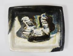 Jeppe Hagedorn Olsen Two Jeppe Hagedorn Olsen Large Abstract Stoneware Bowls Plates Denmark 1970s - 4064929