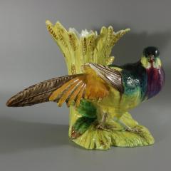 Jerome Massier Fils Majolica Pheasant Vase - 2846473