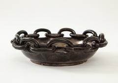 Jerome Massier Jerome Massier Black Ceramic Bowl with Chain Link Detail - 1282004