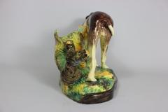 Jerome Massier Jerome Massier Fils Majolica Dog Figural Vase - 1900422