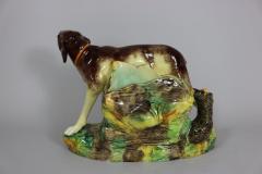 Jerome Massier Jerome Massier Fils Majolica Dog Figural Vase - 1900423