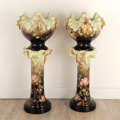 Jerome Massier Jerome Massier Majolica planters on stands France c 1900 - 3845773