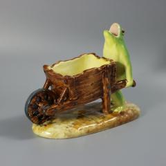 Jerome Massier Majolica Frog with Wheelbarrow - 4591947