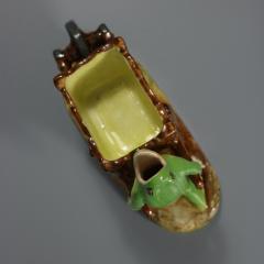 Jerome Massier Majolica Frog with Wheelbarrow - 4591952