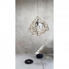 Jerome Pereira French Contemporary Planck Sculpted Oak Blown Glass Lighting - 4605567