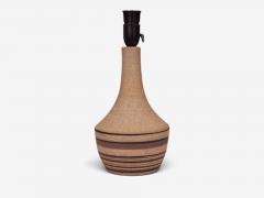 Jesper Packness Striped Table Lamp Beige Stoneware Denmark 1980s - 4802720