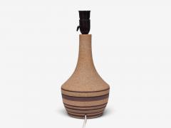 Jesper Packness Striped Table Lamp Beige Stoneware Denmark 1980s - 4802724