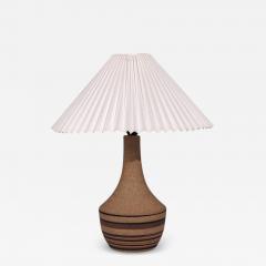 Jesper Packness Striped Table Lamp Beige Stoneware Denmark 1980s - 4804961