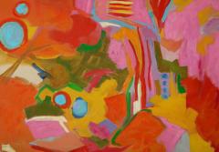 Jessie Mackay COLOURFUL ABSTRACT PAINTING BY JESSIE MACKAY - 2095377