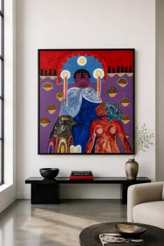 Jesus Tellosa Monumental Mixed Media Painting by Mexican Artist Jesus Tellosa Signed Dated - 4712638