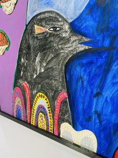 Jesus Tellosa Monumental Mixed Media Painting by Mexican Artist Jesus Tellosa Signed Dated - 4712641