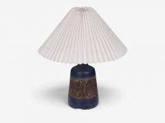 Jette Heller e Danish Modern Carved Stoneware Table Lamp Denmark c 1970s - 4802740