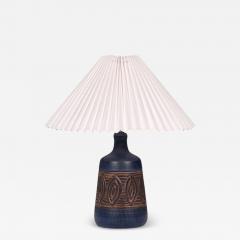Jette Heller e Danish Modern Carved Stoneware Table Lamp Denmark c 1970s - 4817925