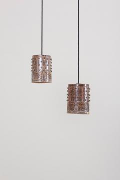 Jette Heller e Pair of unique Handmade Jette Helleroe Danish Modern Pendant Lamps 1960s - 798674