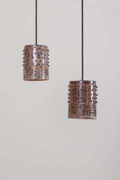 Jette Heller e Pair of unique Handmade Jette Helleroe Danish Modern Pendant Lamps 1960s - 798677