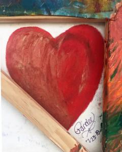 Jim Dine Large Vintage Cristina Dalcomune Abstract Heart Painting Signed Dated 2016 - 3556185