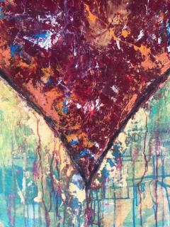Jim Dine Large Vintage Cristina Dalcomune Abstract Heart Painting Signed Dated 2016 - 3556224