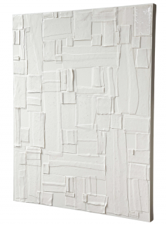 Jim Oliveira Jim Oliveira White Constructivist Painting Gloss Ink on Belgian Linen 2018 - 2634071