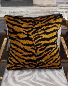 Jim Thompson Thaiger Gold and Black Velvet Pillow by Studio Maison Nurita - 2854592