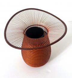 Jin Morigami Japanese Woven Bamboo Ikebana Vase by Jin Morigami - 4350577