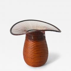 Jin Morigami Japanese Woven Bamboo Ikebana Vase by Jin Morigami - 4352155